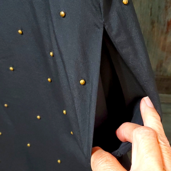 DKNY Donna Karan New York Metal Studded Silk Dress in Black, Size 2 - Picture 6 of 9